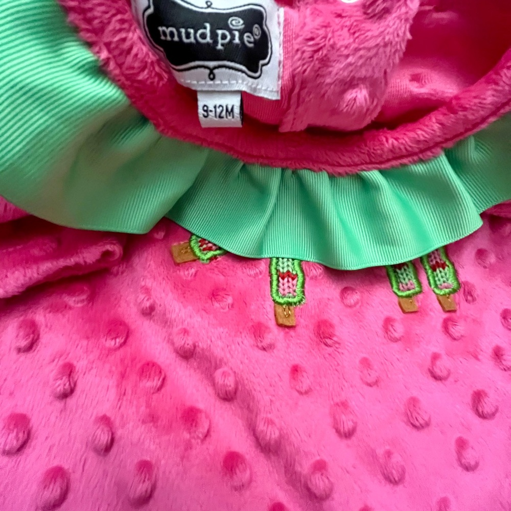 Mud Pie EUC Girls Pink Minky Dot Reindeer One Piece Size 9-12m - Picture 8 of 8